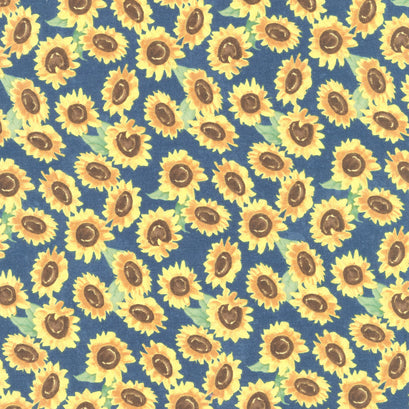 Gnome-kin Patch - Sunflower Toss Navy Yardage