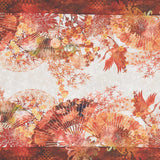 Oriental Gardens - Fan Border Stripe Red Yardage Primary Image