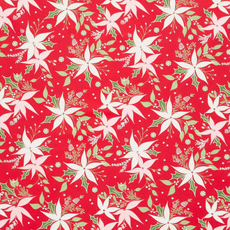 Once Upon a Christmas - Poinsettia Dance Christmas Red Yardage