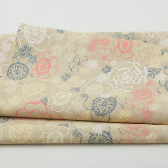 Melange Favorites - Sketch Floral Taupe 2 Yard Cut