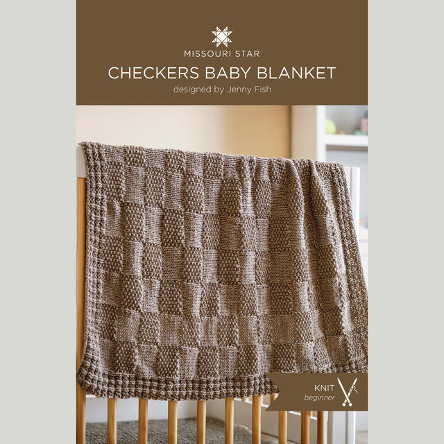 Checkers Baby Blanket Printed Knitting Pattern Primary Image