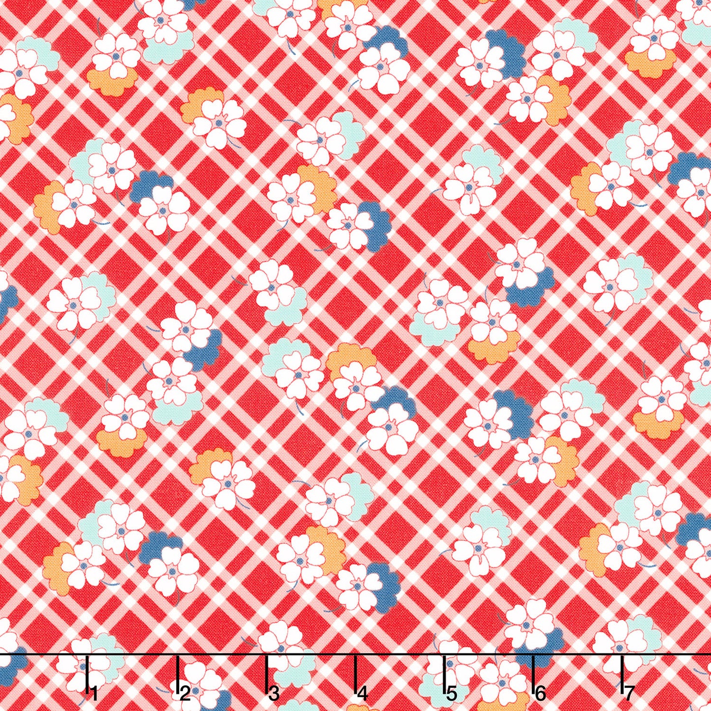 30's Playtime (Moda) - Picnic Posies Scarlet Yardage Primary Image