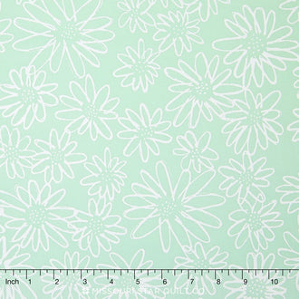 Blueberry Park - Cool Ice Frappe Daisy Sketch Yardage