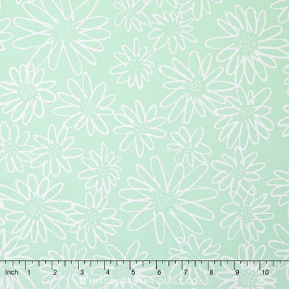 Blueberry Park - Cool Ice Frappe Daisy Sketch Yardage