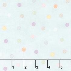 Little Chicks - Multi Dots Aqua Flannel Yardage