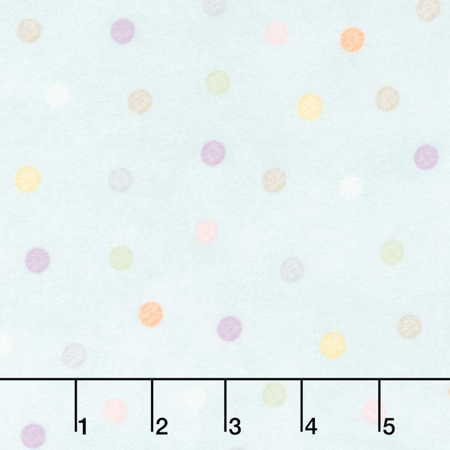 Little Chicks - Multi Dots Aqua Flannel Yardage