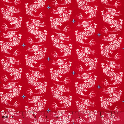 Year of the Ninja - Royalty Red Yardage