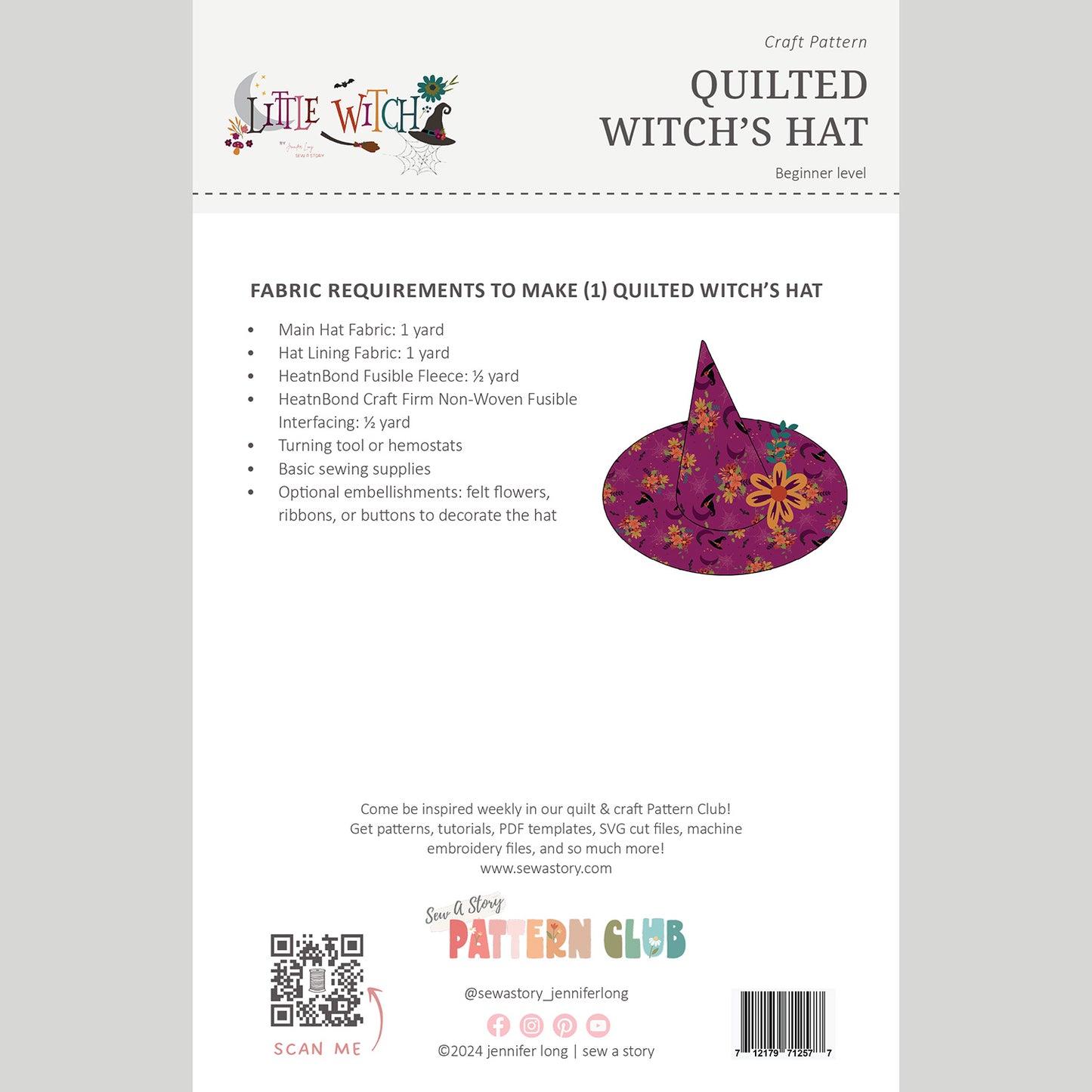 Digital Download - Quilted Witch's Hat Pattern Alternative View #1