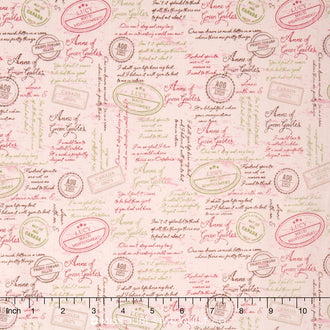 Anne of Green Gables - Anne Quotes Pink Yardage