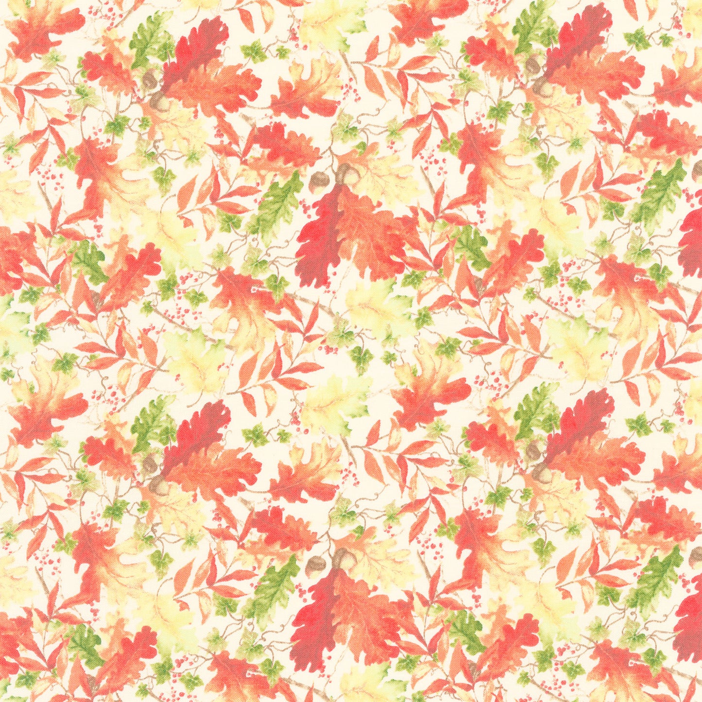 Gnome-kin Patch - Leaf Toss Cream Yardage Primary Image