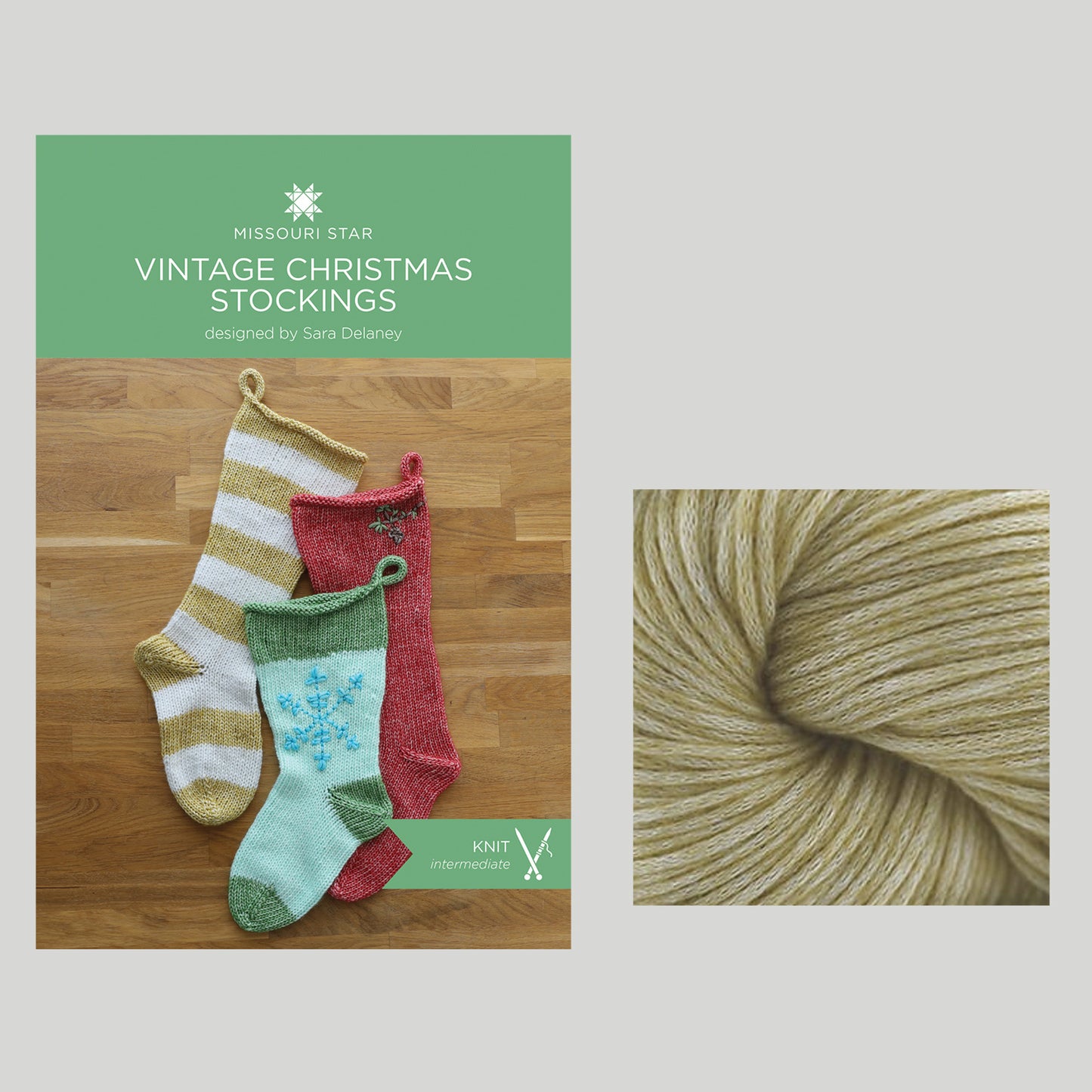 Vintage Knit Christmas Stockings Kit - Gold Primary Image