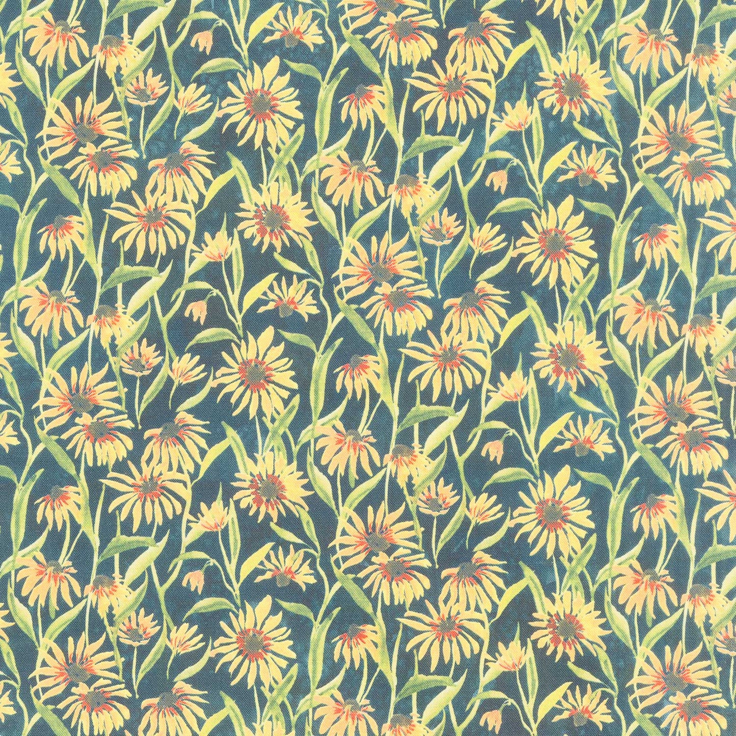 Floribunda - Blackeyed Suzie Q Midnight Yardage Primary Image