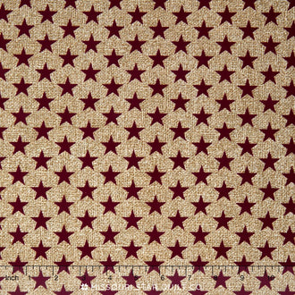 Oh My Stars - Medium Stars Linen/Dark Red Yardage