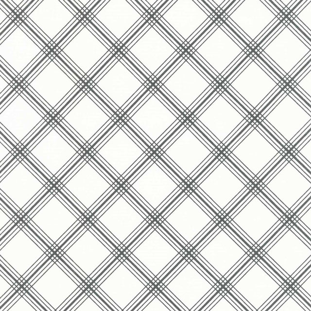 Midnight Meadow - Plaid Cream Yardage