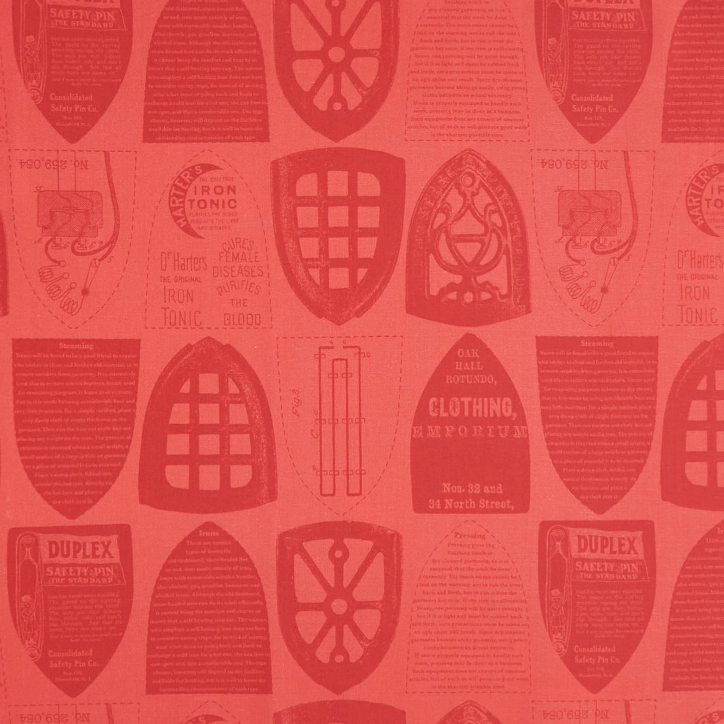 Press On - Iron Plates Red Yardage Primary Image