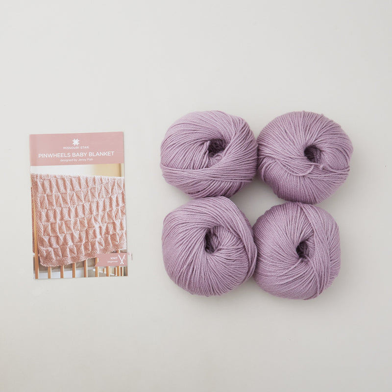 Pinwheels for Baby Blanket Knit Kit - Lavender Primary Image
