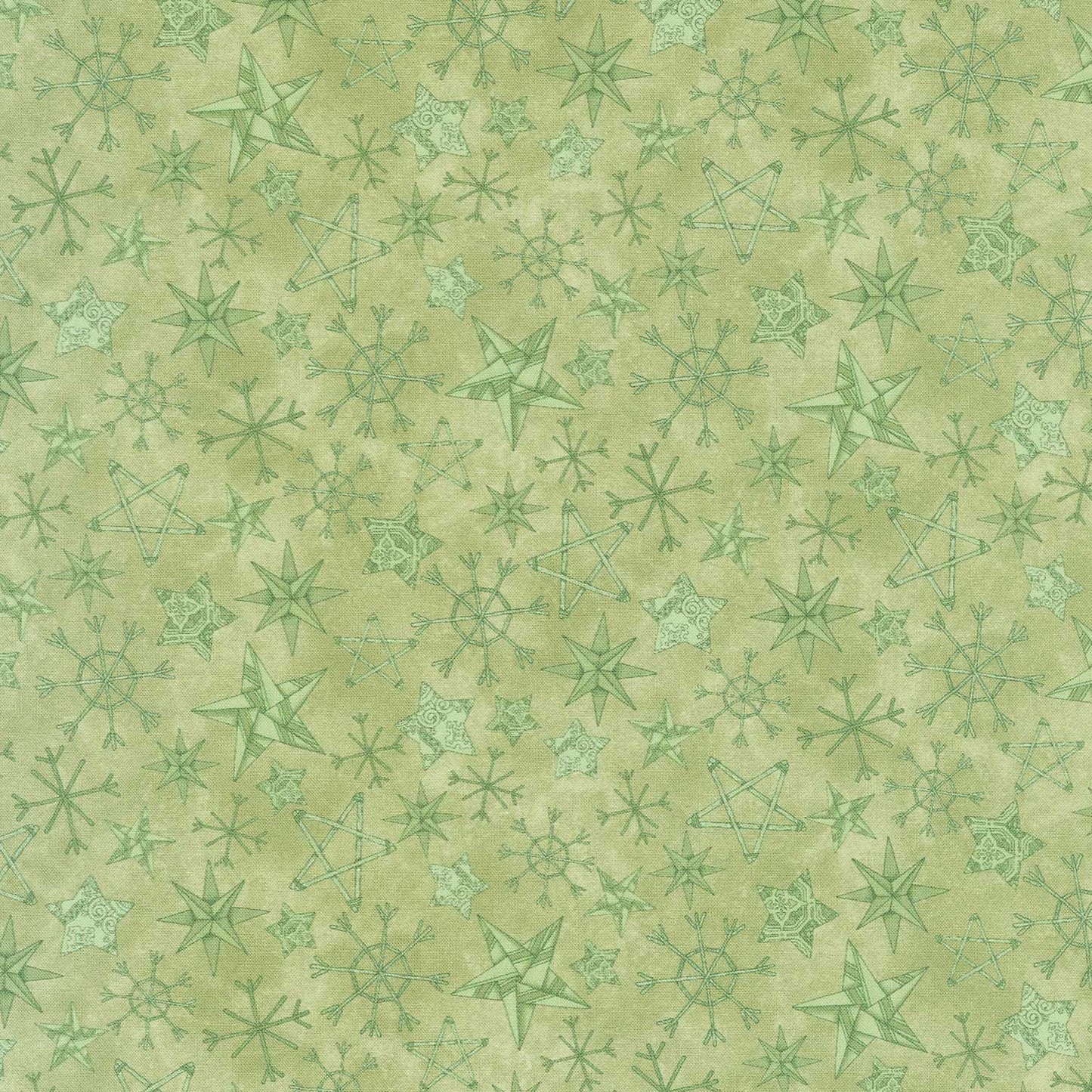 Homemade Holidays - Straw Stars Green Yardage Primary Image