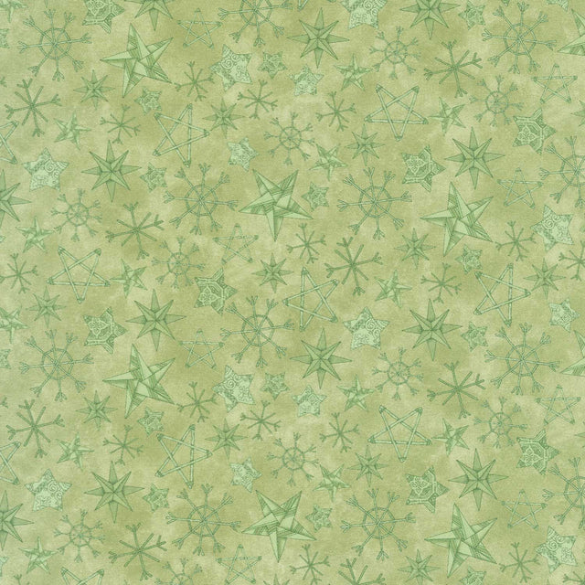 Homemade Holidays - Straw Stars Green Yardage Primary Image