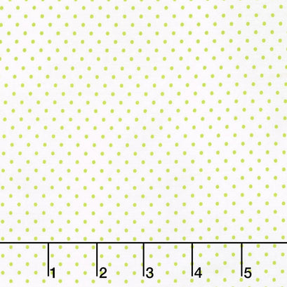 Swiss Dot - Swiss Dot Lime on White Yardage