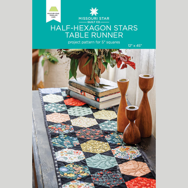 Half-Hexagon Stars Table Runner Pattern by Missouri Star