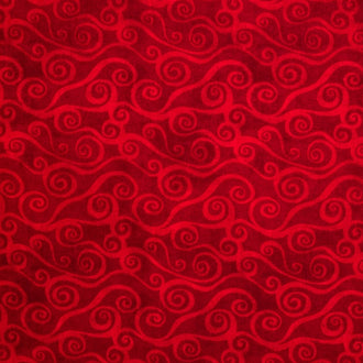 Wilmington Essentials - Ruby Days Swirly Scroll Red Yardage