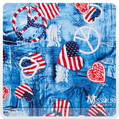 Celebrate - American Denim Stone Washed Glitter Yardage