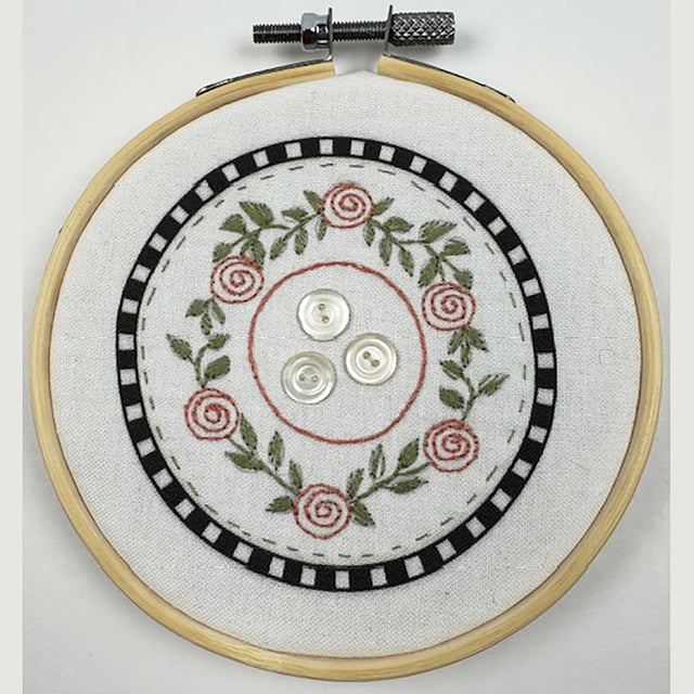 Rose Wreath Hoop Embroidery Kit Primary Image