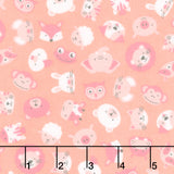 Cozy Cotton Flannels - Animals Peach Yardage