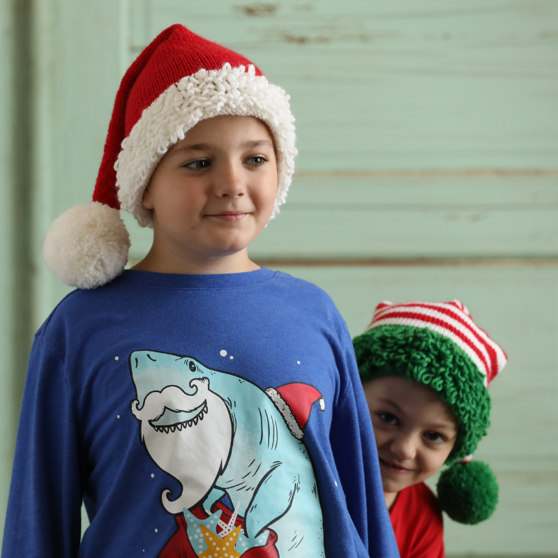 One Big Happy Santa and Elf Hat Printed Knitting Pattern Alternative View #1