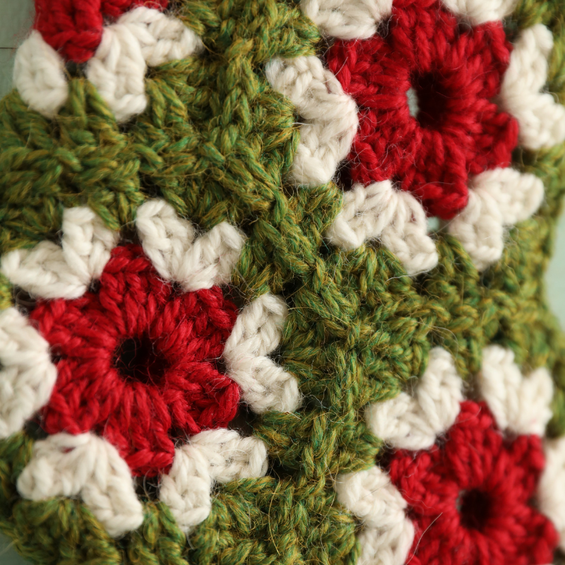 Vintage Hexagon Stocking Printed Crochet Pattern Alternative View #2