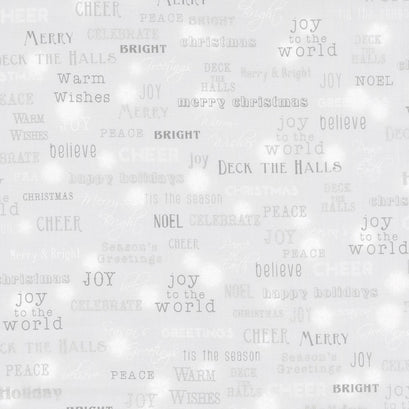 Winter's Grandeur 6 - Champagne Words Silver Metallic Yardage