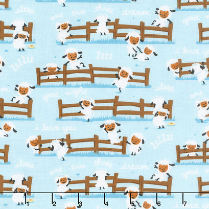 Harmony Farm - Harmony Sheep Dream Blue Yardage