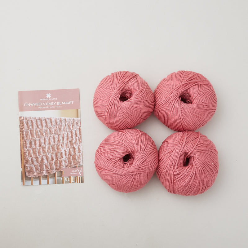Pinwheels for Baby Blanket Knit Kit - Cerise Primary Image