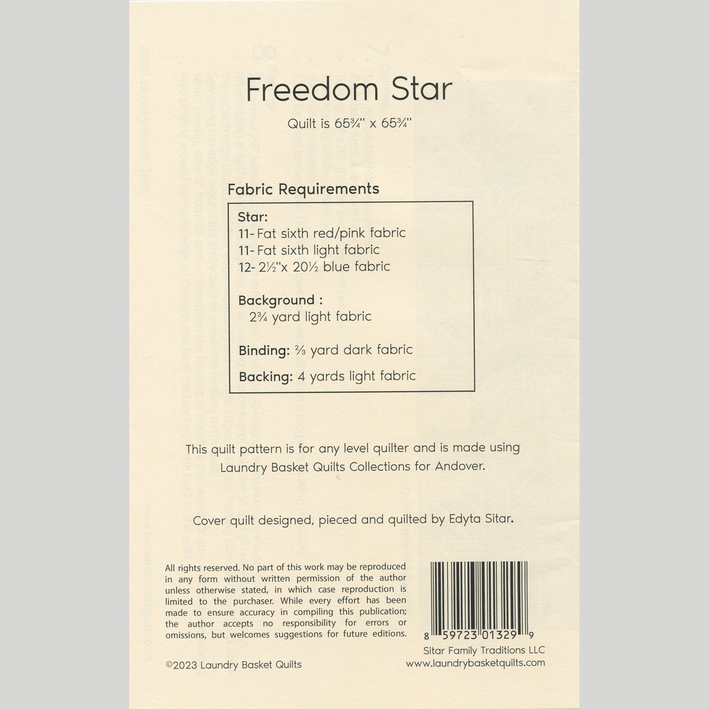 Freedom Star Quilt Pattern Alternative View #1