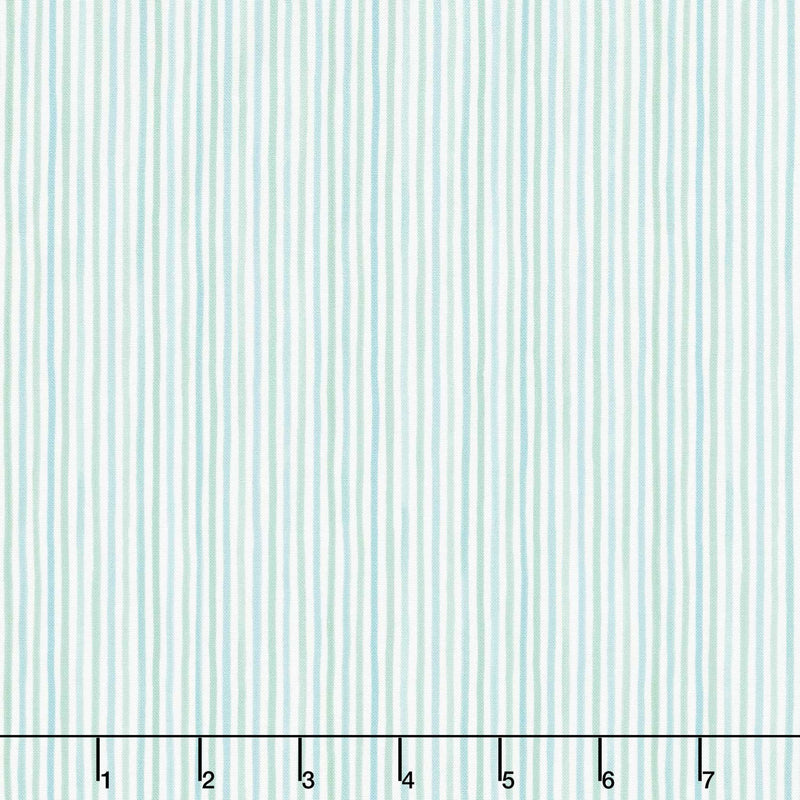 Seascape - Seersucker Stripe Green Aqua Yardage Primary Image