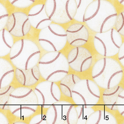 7th Inning Stretch - Packed Baseballs Golden Tan Yardage