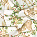 Winter In The Pines - Graceful Deer Cream Metallic Yardage