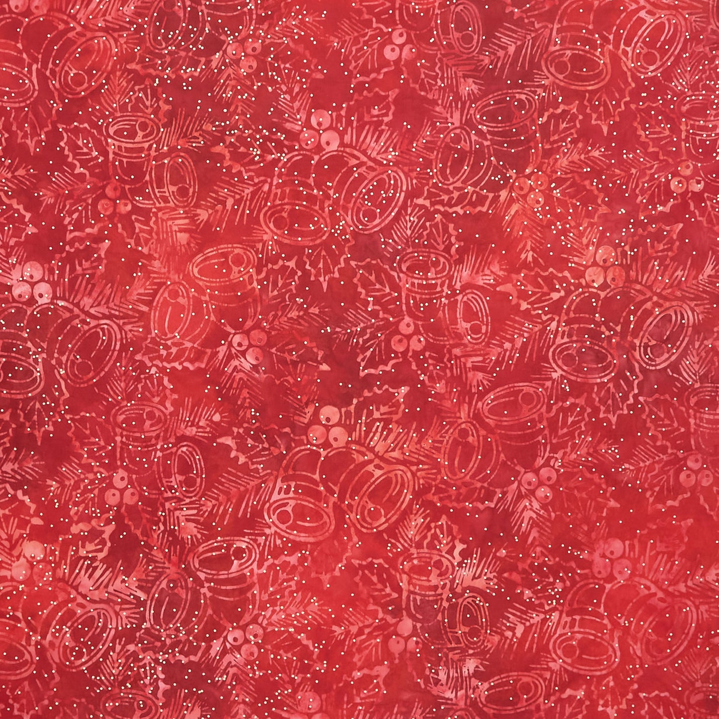 Artisan Batiks - Joyful Holidays - Bells Crimson Yardage Primary Image