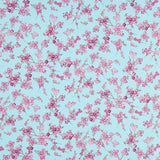 Shizuka - Cherry Blossom Branches Aqua Metallic Yardage