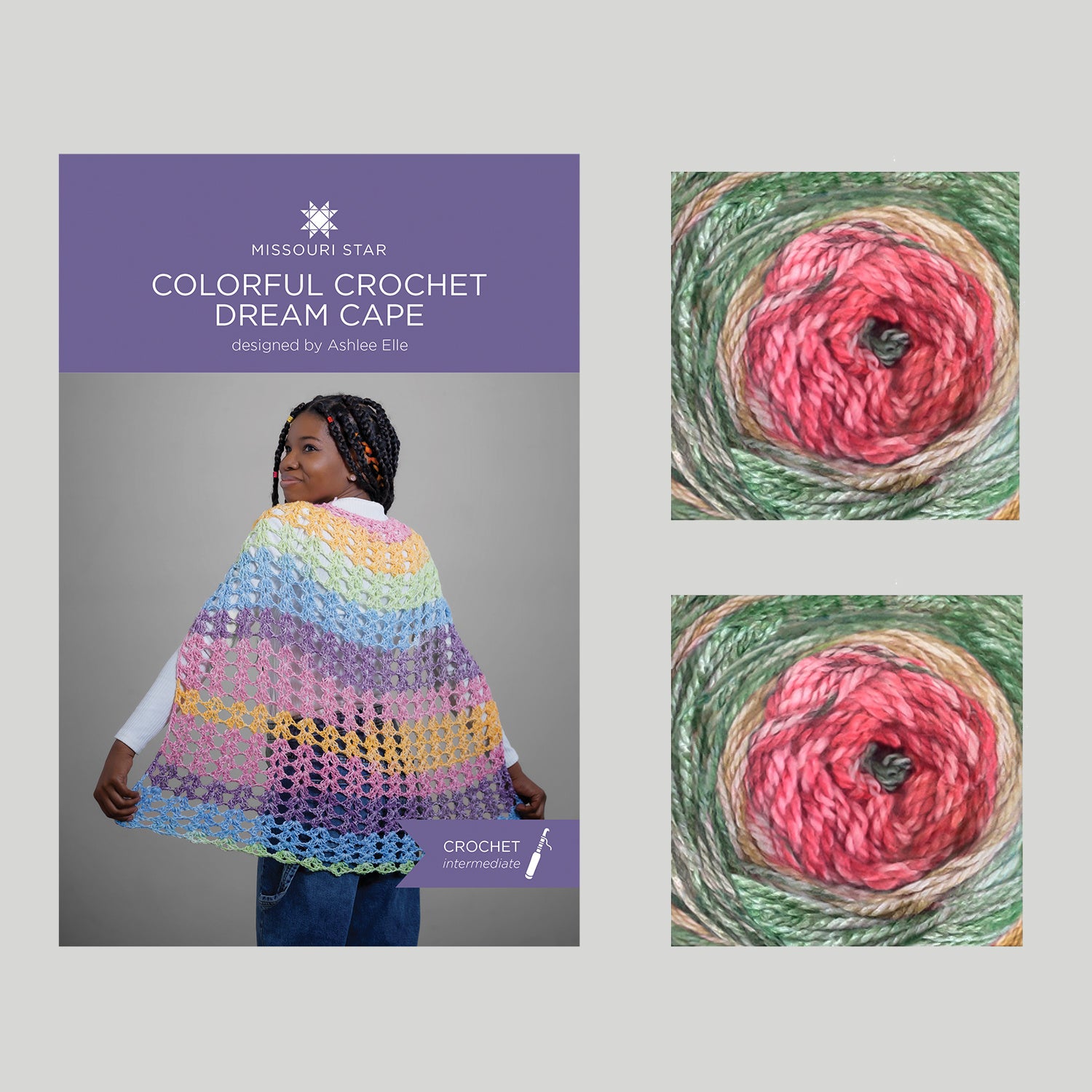 Colorful Crochet Dream Cape - Mistletoe Crochet Kit Primary Image