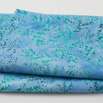 Brilliant Gems Batiks - Small Branches Teal Aruba 2 Yard Cut