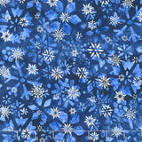 Artisan Batiks - Noel 5 Sparkling Snowflakes Midnight Metallic Yardage