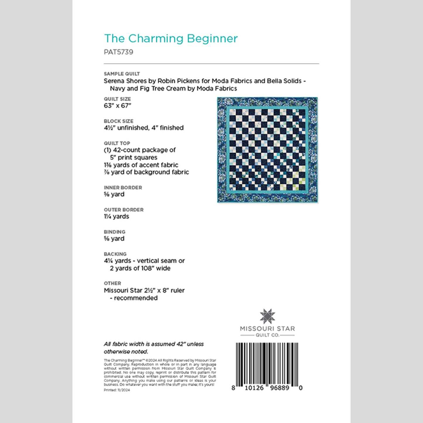 Digital Download - The Charming Beginner Quilt Pattern by Missouri Star