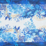 Oriental Gardens - Fan Border Stripe Blue Yardage Primary Image