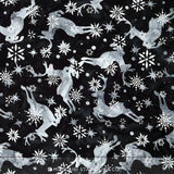 Artisan Batiks - Noel 4 Reindeer Silver Metallic Yardage