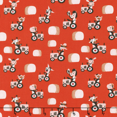 Harmony Farm - Harmony Happy Harvester Red Yardage