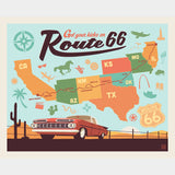 Route 66 (Riley Blake) - Get Your Kicks on Route 66 Map Multi Panel Primary Image