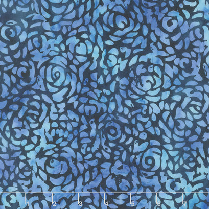 108" Wide Back Batik - Abstract Rose Ultramarine Backing