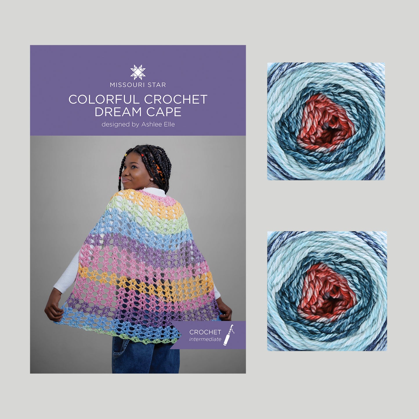 Colorful Crochet Dream Cape - Rink Side Crochet Kit Primary Image