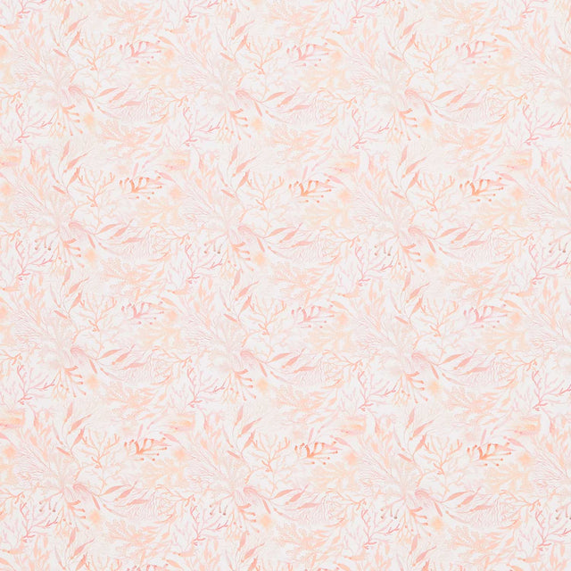 Seascape - Coral Seaweed Peach Pink Yardage Primary Image